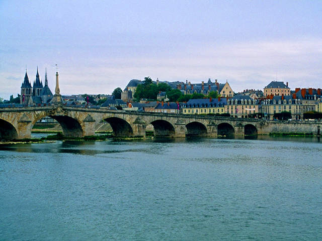 Loire River and Pont Gabriel<br>Blois, France